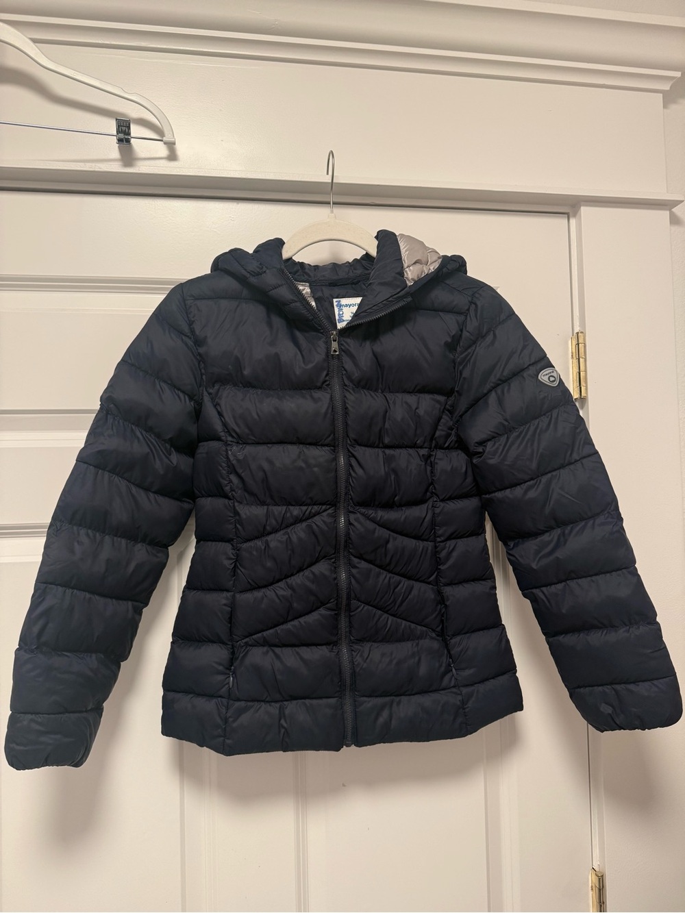 Girls Navy Hooded Packable Puffer Jacket